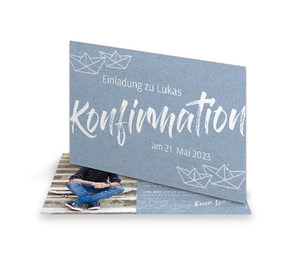 Einladung Konfirmation Papierschiff